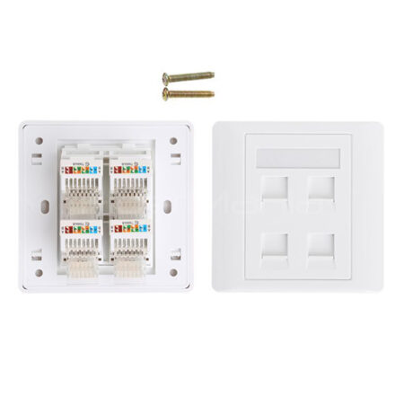 Keystone Wall Plate, 86 Type, 86x86mm, 4 Ports With Shutter, White #WP ...